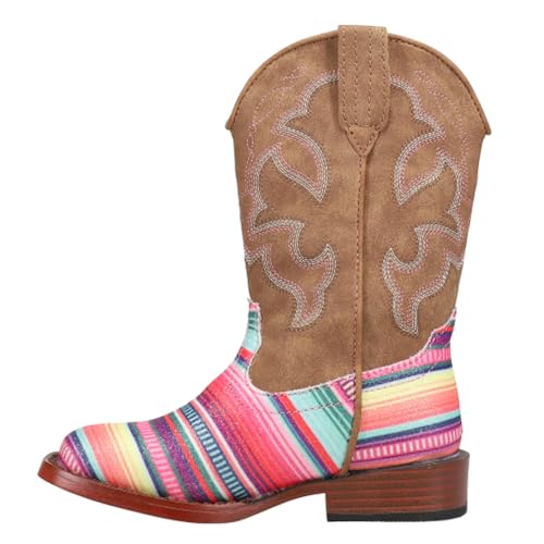 ROPER Girls Glitter Serape Square Toe Boot Multicolor3