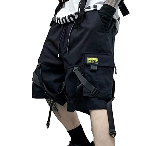 Short Track Jacket 再構築　ワイドパンツ　リメイク　y２k XYXIONGMAO Men's Functional Sweatpants Streetwear Black Techwear