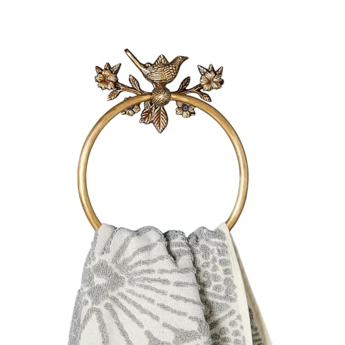 Stylentdecor BIRD-TOW-RING-BRASS-ANTIQUE Stylent Decor Solid Brass Bird Antique Towel Ring Bathroom Accessories Retro Hardware Bath Towel Holder Robe Hook Wall Mounted Vintage thumb #1