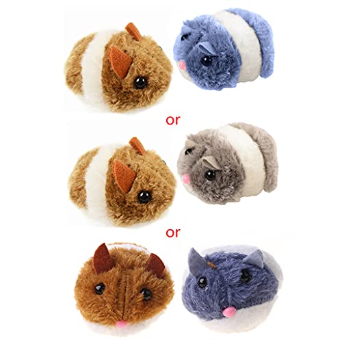 GUOJFEN Tirez String Mouse Vibrant Mobile Interactif Jouet Moelleux en Peluche Souris pour Chats Chaton Animaux