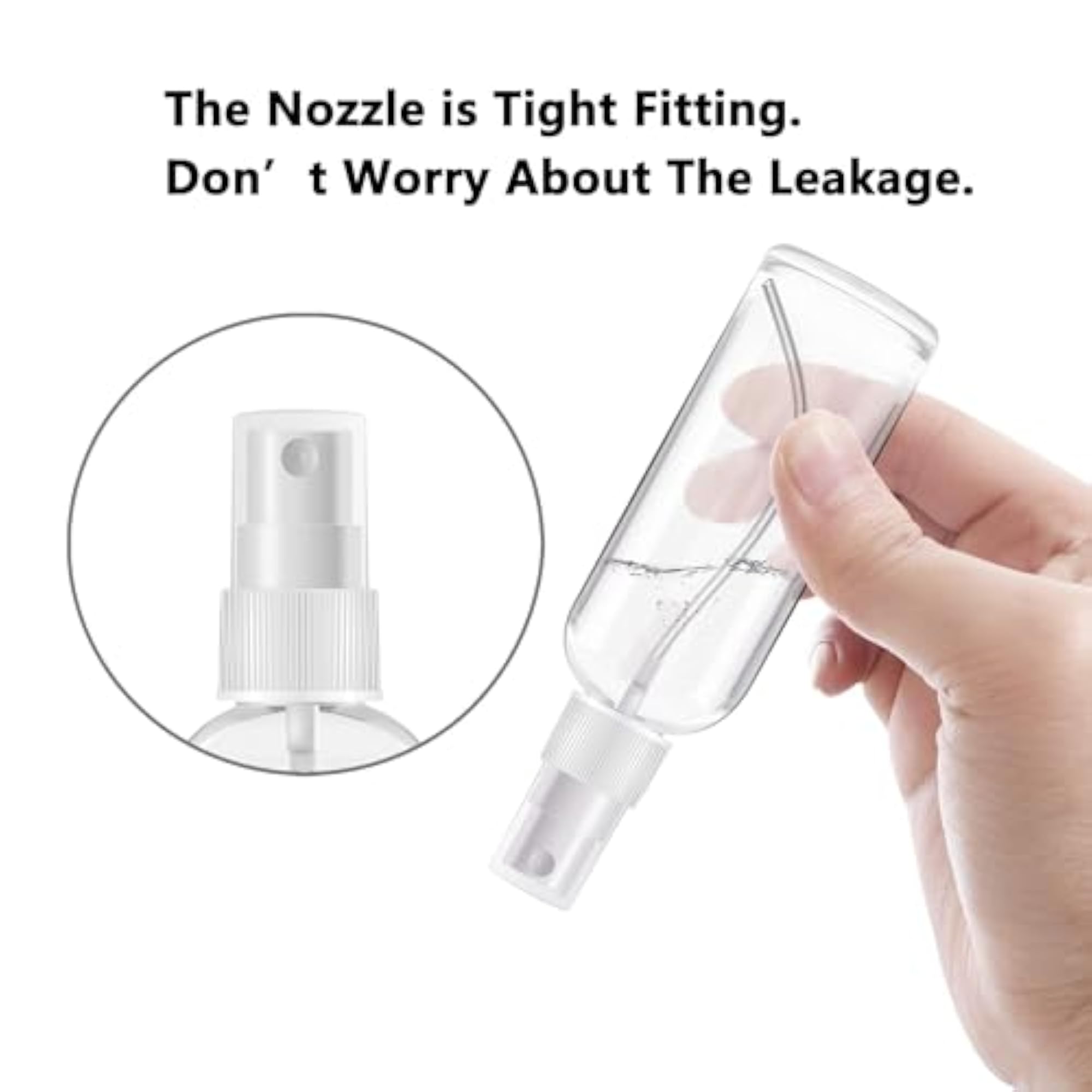 3PACK 50ml Plastic Spray Bottles, Transparent White