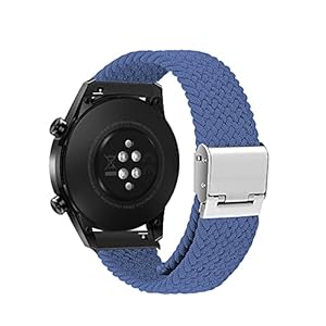 Niboow 20mm Armband für Huawei Watch GT 3 Pro 43mm/GT 3 42mm/GT 2 42mm/Watch 2/Honor Magic Watch 2 42mm, Nylon Geflochtenes Armbänder für Garmin Vivoactive 5/Venu Sq 2 Music/Venu 2 Plus – Blau