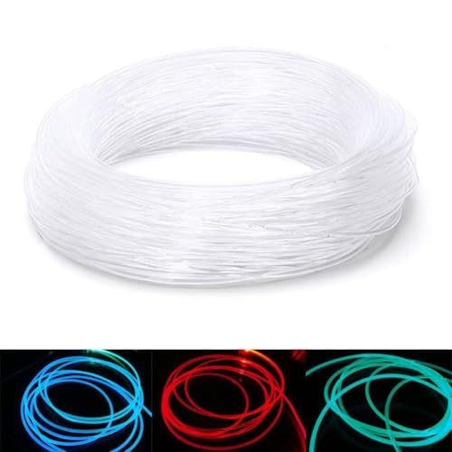 Cavo in fibra ottica PMMA da 2 metri, diametro 1 5/2/3/4 mm, adatto per decorazione della luce dell'auto, efficiente dal punto di vista energetico e con eccellente piegabilità (1,5 mm)