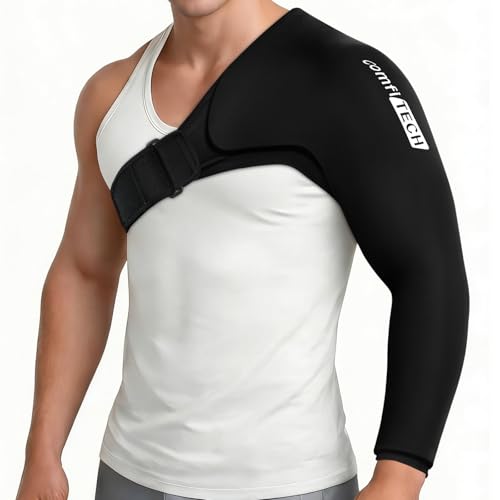 ComfiTECH Shoulder Arm Ice Pack Wrap for Pitchers Ice Arm Sleeve for Volleyball Player Athletes Flexible Cold Application for Throwing Recovery Elbow Joint and Muscle Relaxation & Daily Use Large