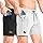 BROKIG Lot de 2 CeintSanté Shorts Sport Homme Légers Short Musculation Séchage Rapide Short de Running Poche Zippée(Noir/Gris Clair,S)
