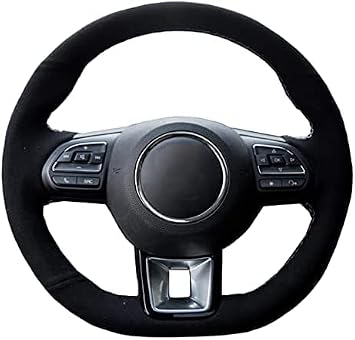 Hand Sewing Car Steering Wheel Cover Suede, For MG ZS HS 2017 2018 2019 2020 GS 2016-2020,Red Line