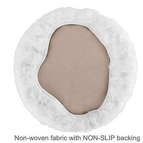 Toilet Lid Cover With Elastic All Around ,Soft Plush Fabric Cover,Machine Washable,Fit Most Size Toilet Lid For Bathroom (White) #TOP4