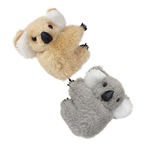 DONFAMDS かわいいぬいぐるみコアラヘアクリップ グレー カーキ 安定したクリップ設計で滑りにくい 男女兼用の小さめ動物型ヘアピン 日常使