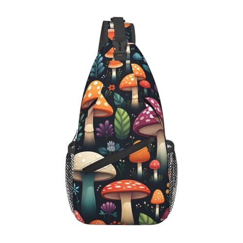 Mochila cruzada Colorful Sewant Mushroom unisex ligera