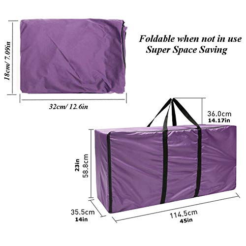 ESSORT Hay Bale Storage Bag, 420D Large Tote Hay Bale Carry Bag, Foldable Portable Horse and Livestock Hay Bale Bags with Zipper Waterproof, Fits for Christmas Tree Storage (45''x 14'' x 23'') Purple
