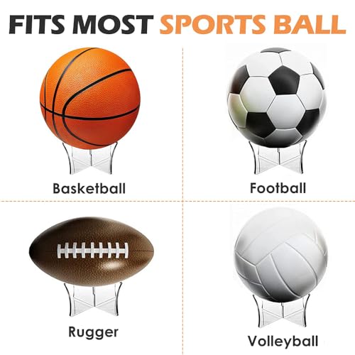 Ballhalter,Fußball Display Ständer Acryl Basketball Ständer Rugby-Ball Ballständer Klarer Fußball Ballaufbewahrung Regal mini halterung Volleyball Halter Sport Ball Vitrine für Heimschule(Schwarz)