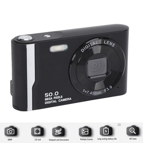 GOWENIC Cámara digital 4K 50MP compacta con flash y zoom 16x miniatura 2