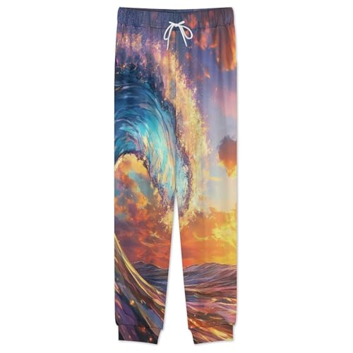 Ocean Wave Men’s Pajama Set Long Sleeve Top And Pants Loungewear Sleepwear Pjs Nightwear2