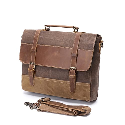 Man Briefcase Working Handbag Messenger Bag Vintage Men's Laptop Bag with Personalization