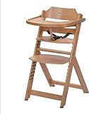 Bebeconfort Timba, Trona Bebé Evolutiva, desde 6 Meses - 10 Años, hasta 30 kg, Trona de Bebé, Bandeja Extraíble, Asiento y Reposapiés Regulables, Arnés Seguridad de 3 puntos, Madera Natural