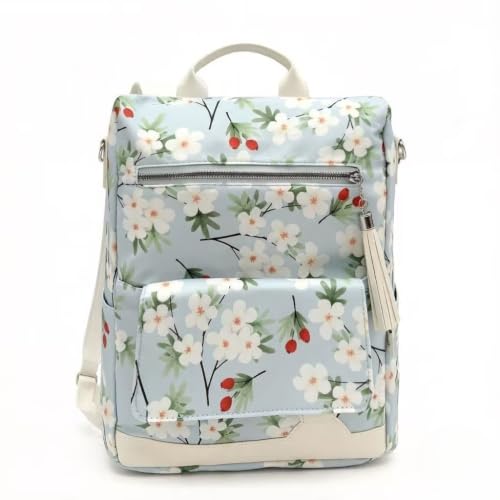 Mochila Antifurto Feminina Grande Impermeável Bolsa Anti Roubo com Zíper Oculto Mochila para Trabalho e Uso Diário Estilo Moderno(Flor miudinha2343012)