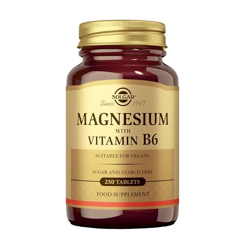 Solgar | Magnesio con Vitamina B6 | Aporta Energía, Reduce el Cansancio y la Fatiga | Estimula la Función Muscular | 250 Comprimidos