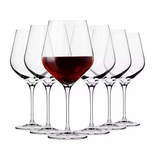 Krosno Large Burgundy Red Wine Glasses | Set of 6 | 30.4 oz | Splendour Collection | Perfect for...