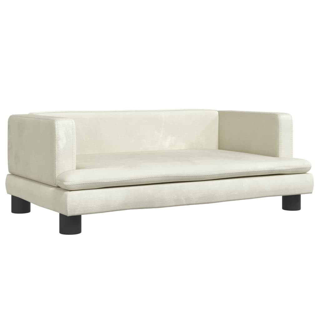 Homgoday Canapé pour enfants, crème 80 x 45 x 30 cm, en velours, canapé, salon, canapé, salon, canapé, canapé, jardin, salon, terrasse extérieure, mobilier