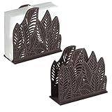 HOMMDECO Servilletero de madera para mesa, organizador vertical de toallas de papel, dispensador de servilletas de pie con apertura lateral grande para escritorio, oficina, dormitorio, cocina, comedor