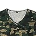 Men's Camouflage T-Shirts Short Sleeve Military Style V Neck Shirts Tops Soft Stretch Tactical Outdoor Tees