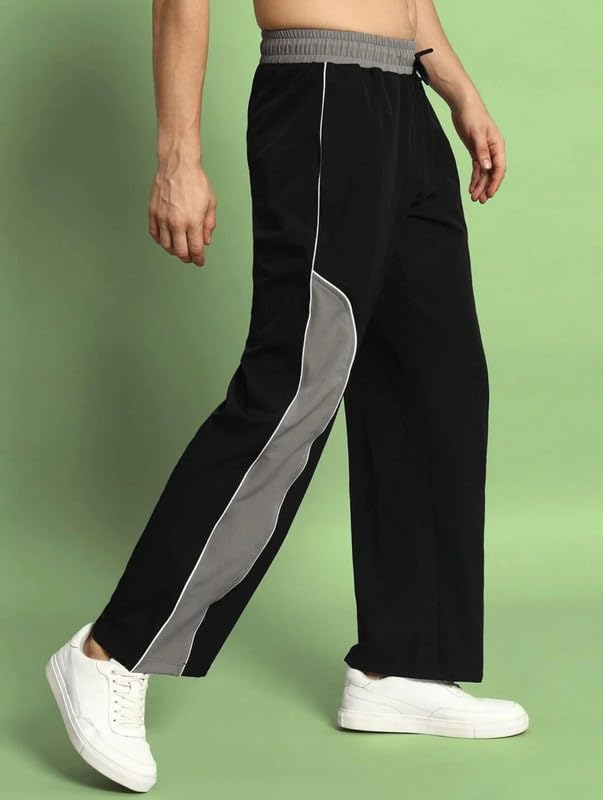 Image of Imsa Moda Men's Nylon Lycra Straight Fit Track Pant | Gym Trackpants & Activewear Joggers | Casual Lower for Sports, Gym & Yoga