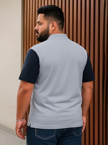 Image of Maniac Mens Printed Polo Neck Half Sleeve Cotton Oversized T-Shirt for Men - Casual Cotton Tee