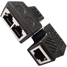 RJ45 Splitter Adapter 1 to 2 Female to 2 Female Ethernet Network 100 Mbps 2-Pack