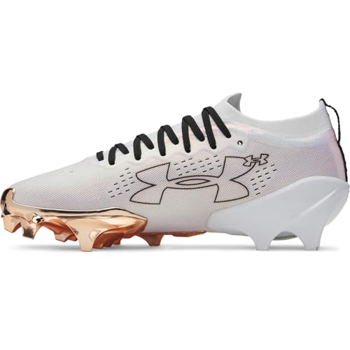 Under Armour Men's Blur Pro Football Cleats, (103) White/Metallic Copper Ore/Black, 9, US