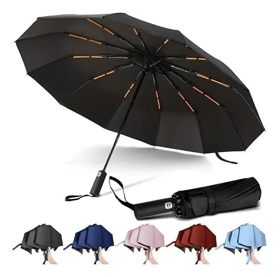 Travel Umbrella - Stylish Windproof For Rain & Compact, Strong for Wind, Auto Open/Close Button, Travel-Friendly 3-Fold Design Perfect Umbrella for Men & Women MiNi CoOlErS (Multicolor)-picture-11