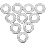 JEWEDECO 20pcs 304 Stainless Steel Spring Lock Washers Metal Locking Gaskets Φ8×18×1.4mm Anti-Slip Disc Washers for Industrial Repair and Outdoor Fastening