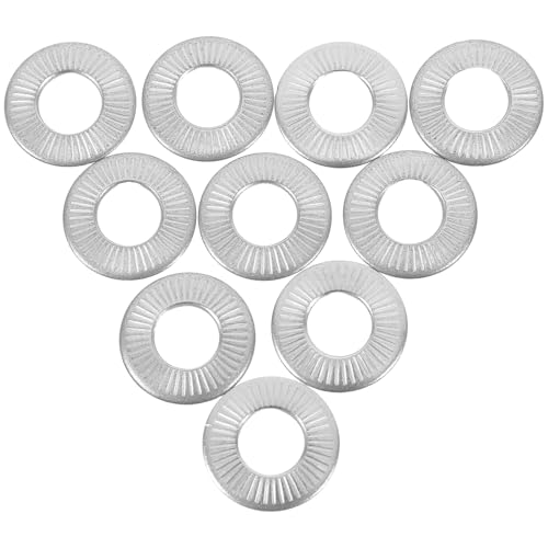 JEWEDECO 20pcs 304 Stainless Steel Spring Lock Washers Metal Locking Gaskets Φ8×18×1.4mm Anti-Slip Disc Washers for Industrial Repair and Outdoor Fastening