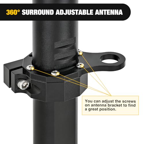 Image of Nilight Tailgate Flagpole w / CB Antenna Mount for Ford Bronco 2021 2022 2023 2024 2025 Heavy Duty Rear Door Flag Holder Bracket for Off-Road Camping, No Drill Installation