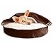 Furhaven Pet Dog Bed | Orthopedic Round Cuddle Nest Faux Sheepskin Snuggery Blanket Burrow Pet Bed w/ Removable Cover for Dogs & Cats, Espresso, 26-Inch