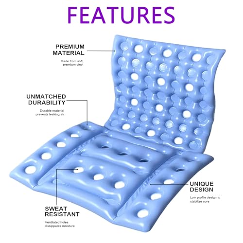 Protector de colchón antiescaras – Cojín de asiento inflable con bomba de mano para alivio de presión – Ideal para silla de ruedas, avión, coche y oficina