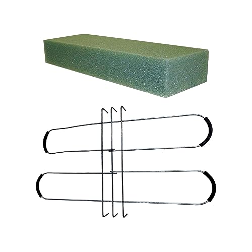 Headstone Tombstone Flower Saddle Decorations with Floral Foam Sturdy Rustproof Metal Cemetery Gravestone Saddles Graves Saddle for Cemetery Outdoor Yard Lawn Headstone Flower Sadd image 3