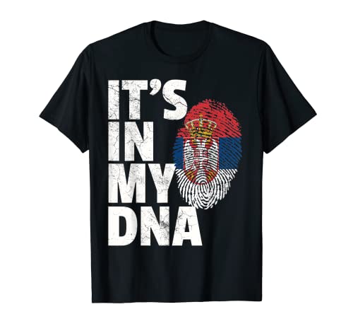 IT'S IN MY DNA Serbian Serbia Flag Pride National Country T-Shirt