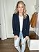 luvamia Women Casual Long Sleeve Lapel Oversized Work Blazer Boyfriend Jacket Jackets for Women Fashion Blue Navy Blazer Small Fits Size 4 / Size 6