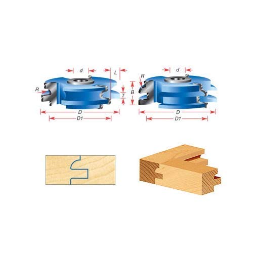 Amana Tool - SC441 2Piece Carbide Tipped 3-Wing Eased Edge Stile & Rail 3 Dia x 3/4 x 1/4