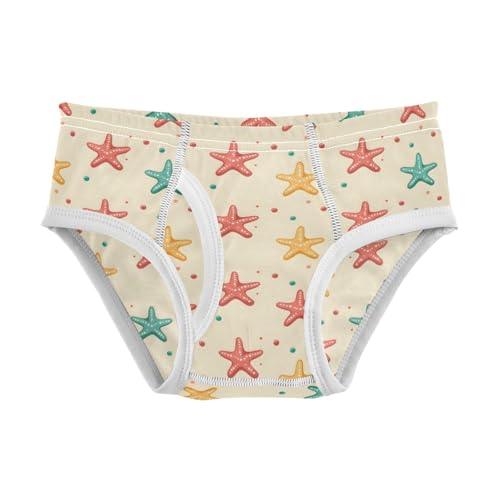 Boys' Exclusive Briefs Toddler Underwear 95% Combed Cotton Boxerbriefs 2T Colorful Starfish Pattern