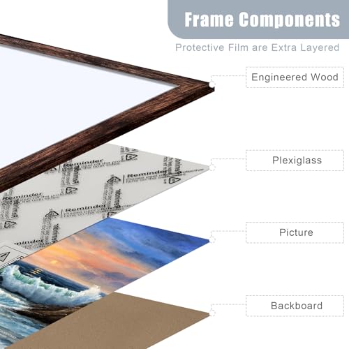 Image of LUCKYLIFE 4x6 Picture Frame Brown for Wall Mounting or Tabletop Display, 2 Pack