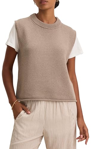 Velvet by Graham & Spencer Women's Paola Cotton Cashmere Sweater Vest by Cleo Wade