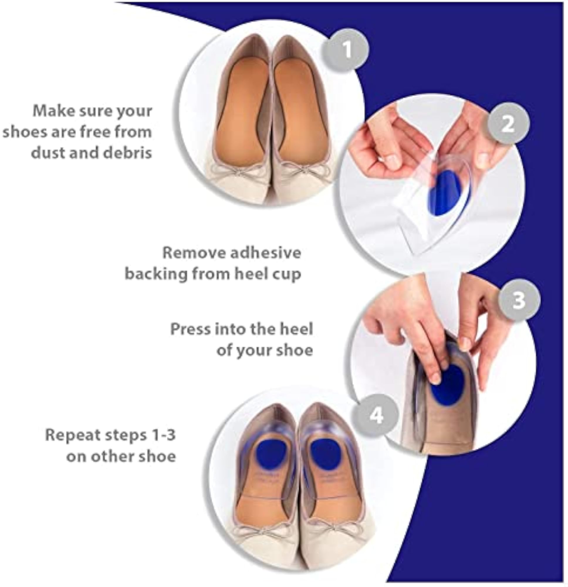 Silicone Gel Heel Protector Insole Cups for Foot Care