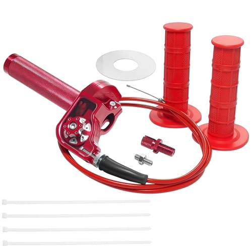 Image of Motorcycle Throttle Assembly,7 /8 inch Quick Twist Throttle Grips with Throttle Cable Aluminum Alloy Universal for CRF KLX SSR TTR 110 125 150 250cc Dirt Pit Bike ATV Mini Bike