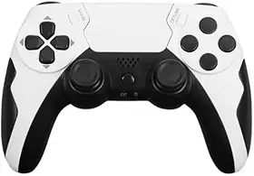 Controle de Jogo Sem Fio com Giroscópio, Compatível com PS3, PS4, PC e TV, Branco e Preto