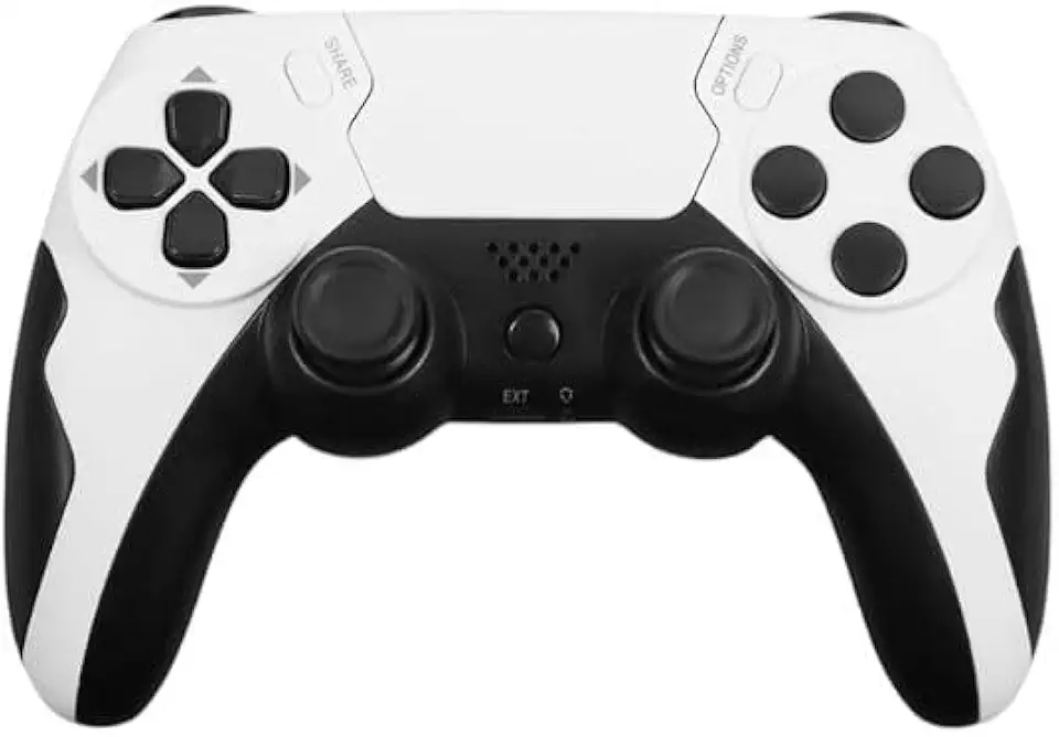 Controle de Jogo Sem Fio com Giroscópio, Compatível com PS3, PS4, PC e TV, Branco e Preto