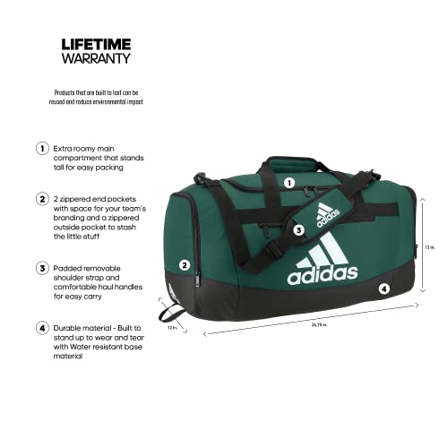 adidas Defender 4 Medium Duffel Bag, Team Dark Green, One Size