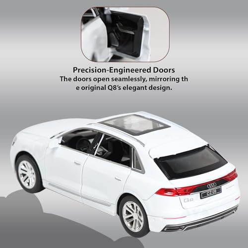 Image of Alloy Metal Pull Back Die-cast Car 1;24 Various Models with Sound & Music, Toy Cars for Kids Durable and Fun Gift for Boys and Girls (Audi CZ09- White)