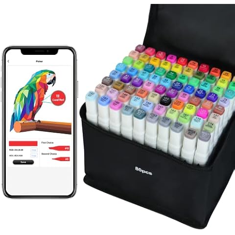 Vokiuler 80 Colour Alcohol Markers Set Cover