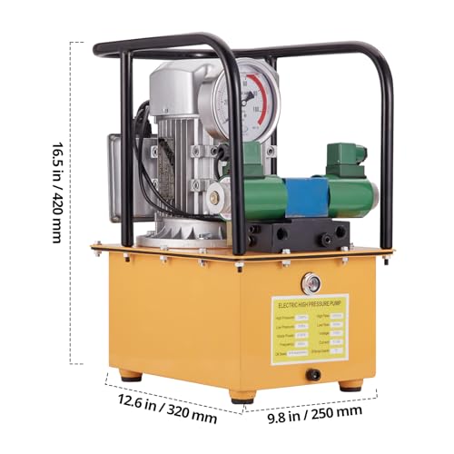 Image of 10000 PSI 750W 110V, 488 in /8 L Capacity, Dual Circuit Solenoid Valve, Electric Driven Hydraulic Pump Power Pack Unit with Pedal Switch for Punching /Bending /Jack Machine, Orange